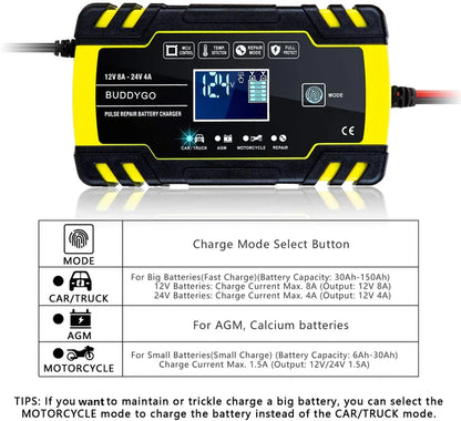 Cargador de batería con pantalla LCD "VoltMaster™"